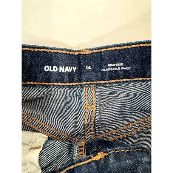 Old Navy High Rise Jean Shorts Adjustable Waist Cut-Offs - Girls Size 14 - Picture 6 of 9